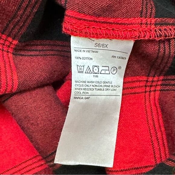 Girls Ruffle Detail Buffalo Plaid Shirt Christmas Dress Size 6/6X - Picture 5 of 5